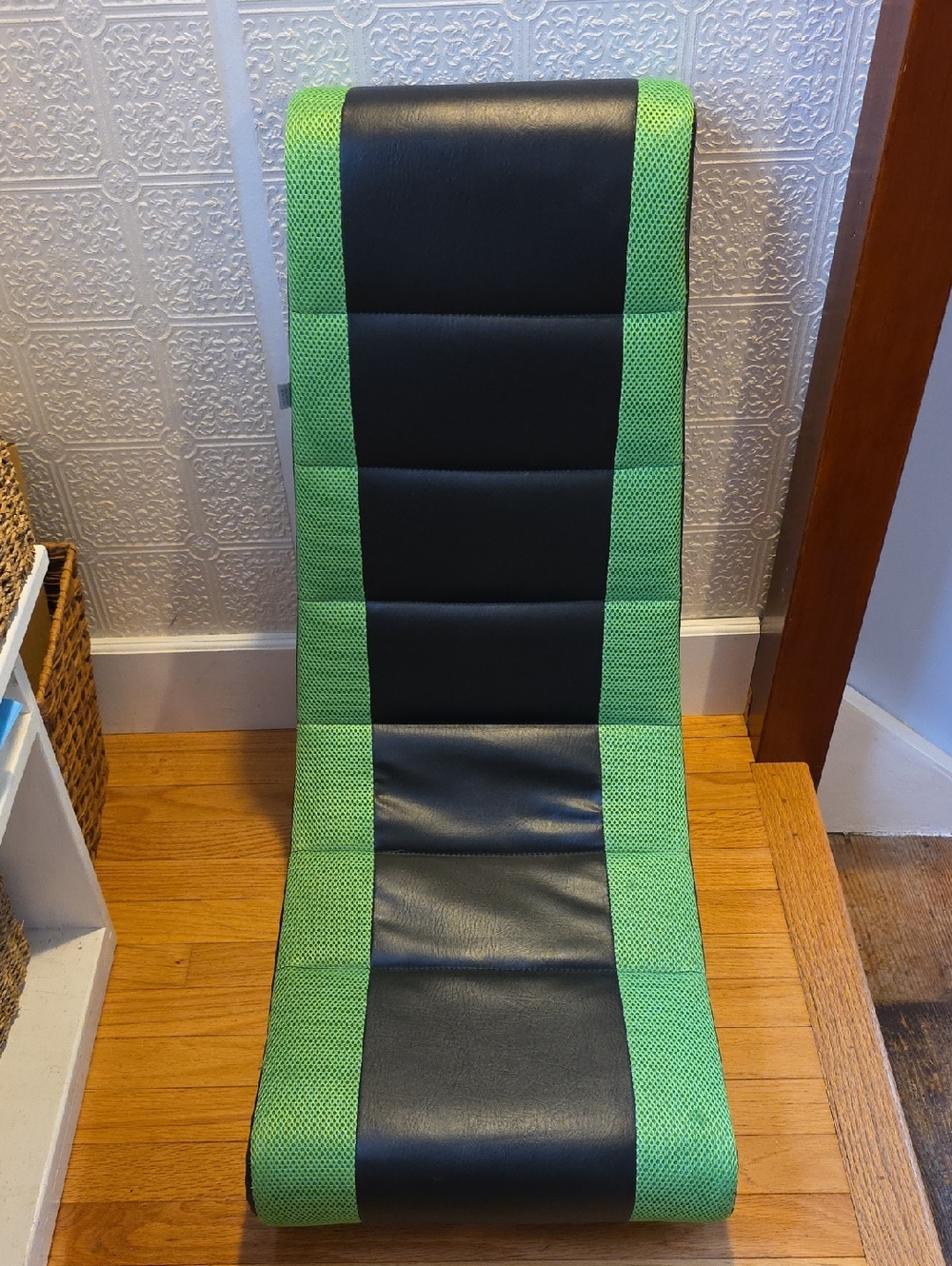 Black and Lime Green Floor Gaming Chair